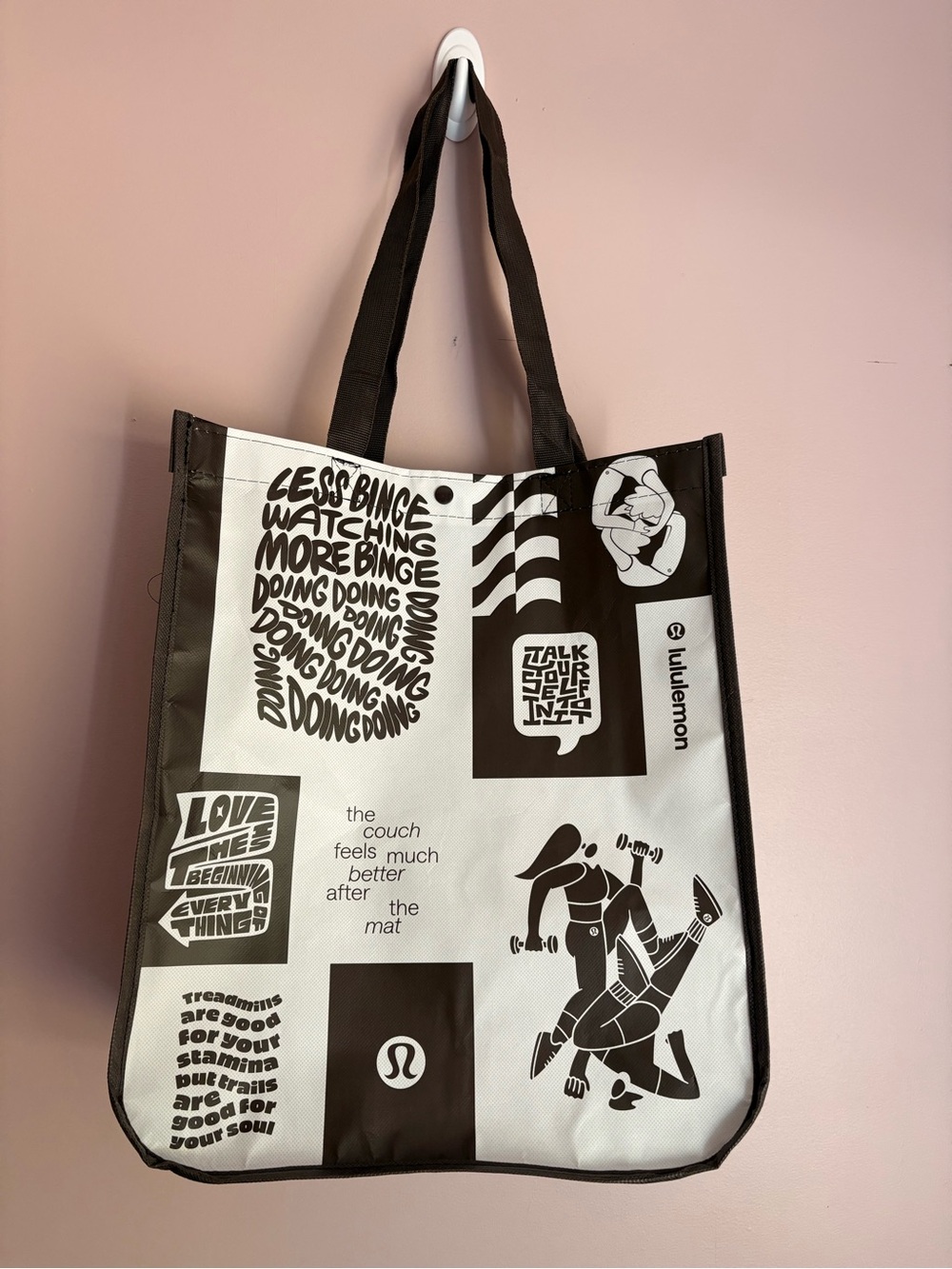 lululemon athletica Black and White Graphic Tote